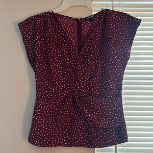 Express Red Polkadot Blouse